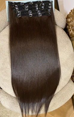 Best 7 fasce liscia con clip castano scuro Extension Castane