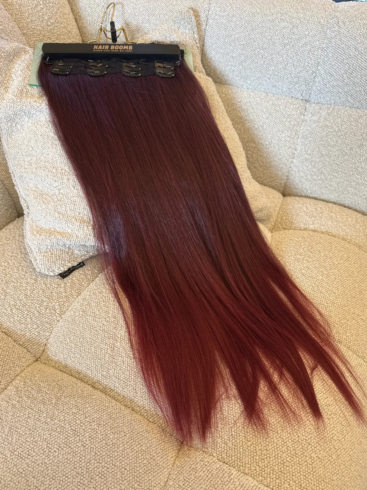 Online 7 fasce liscia con clip T1b/burg Extension Rosse|Code Basi Rosse