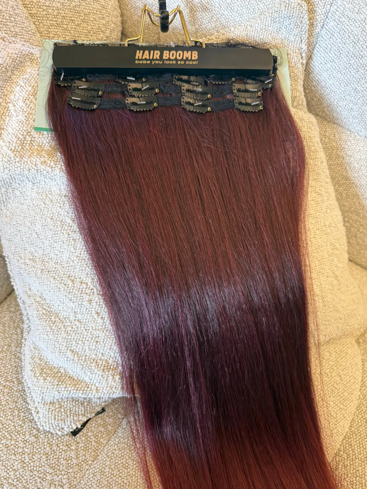 Online 7 fasce liscia con clip T1b/burg Extension Rosse|Code Basi Rosse