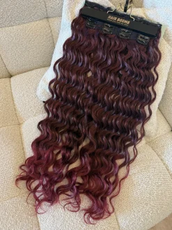 Fashion 7 fasce onde morbide con clip rosso t1b/burg Extension Rosse|Code Basi Castane
