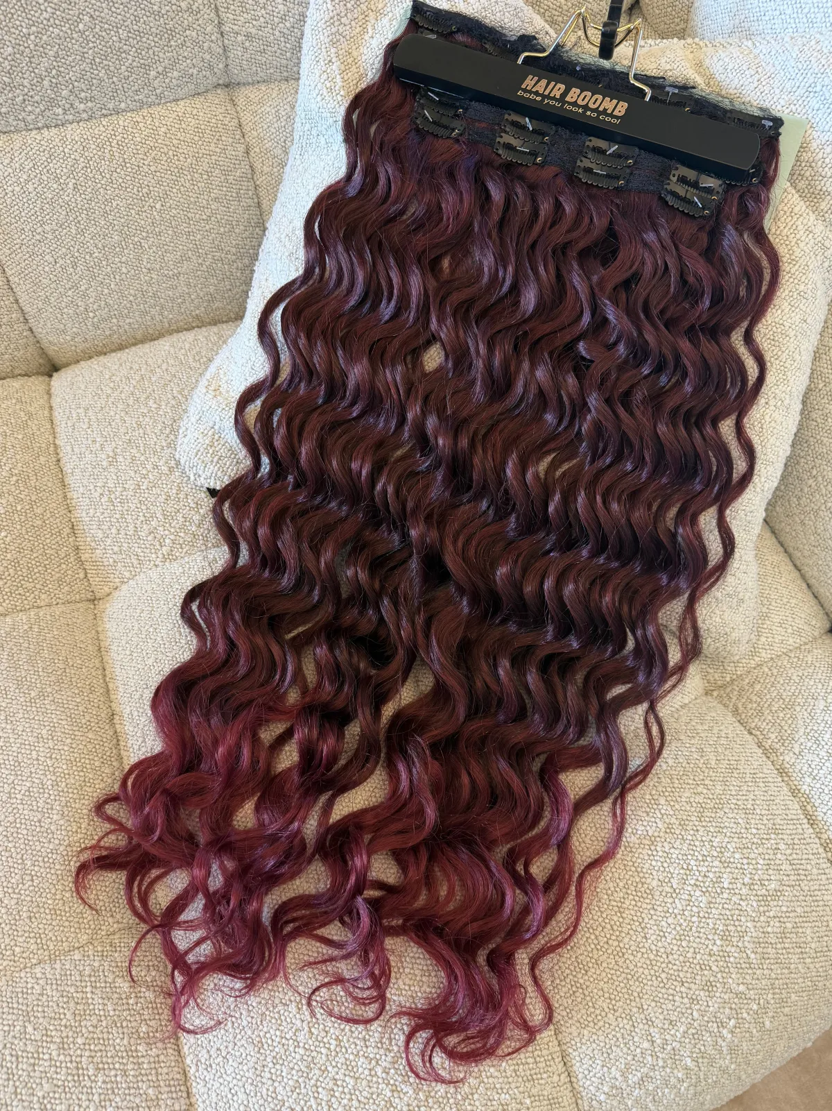 Fashion 7 fasce onde morbide con clip rosso t1b/burg Extension Rosse|Code Basi Castane