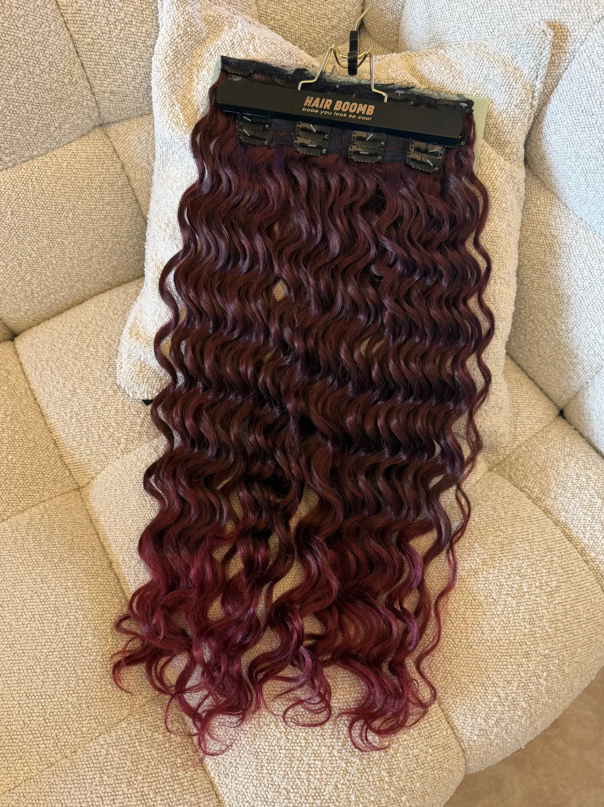 Fashion 7 fasce onde morbide con clip rosso t1b/burg Extension Rosse|Code Basi Castane