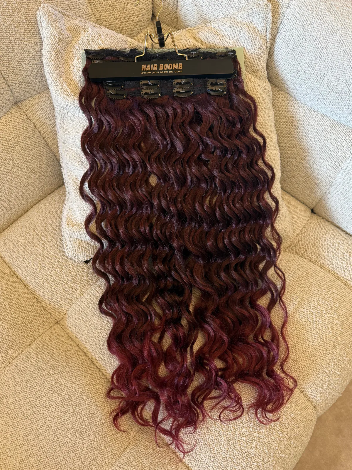 Fashion 7 fasce onde morbide con clip rosso t1b/burg Extension Rosse|Code Basi Castane