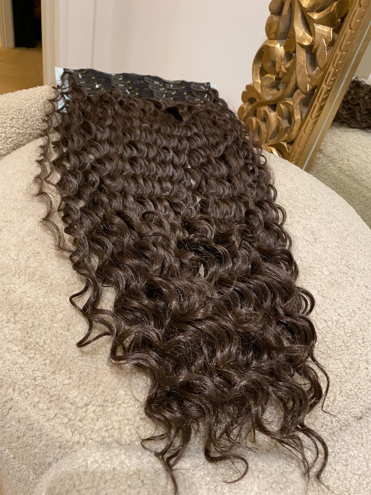 Discount 7 fasce Ricce con clip Castano Scuro Extension Castane