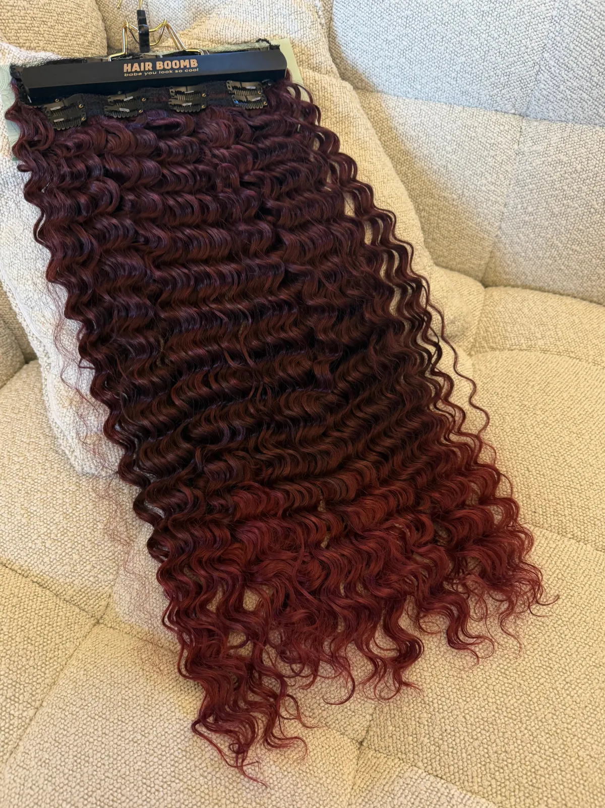 Hot 7 fasce Riccia con clip rosso burg Extension Rosse|Code Basi Nere
