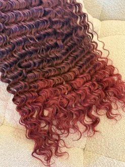 Hot 7 fasce Riccia con clip rosso burg Extension Rosse|Code Basi Nere