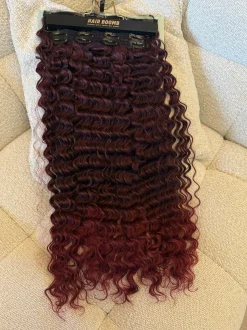 Hot 7 fasce Riccia con clip rosso burg Extension Rosse|Code Basi Nere