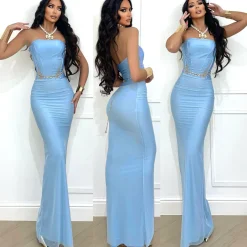 Online Abito a fascia bustier con gonna in velo carta da zucchero Abiti