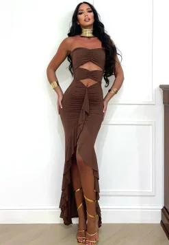 Clearance Abito a fascia choco con rouches Abiti
