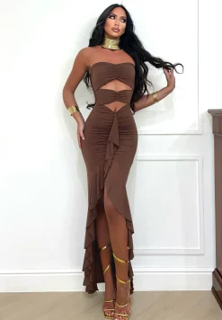 Clearance Abito a fascia choco con rouches Abiti
