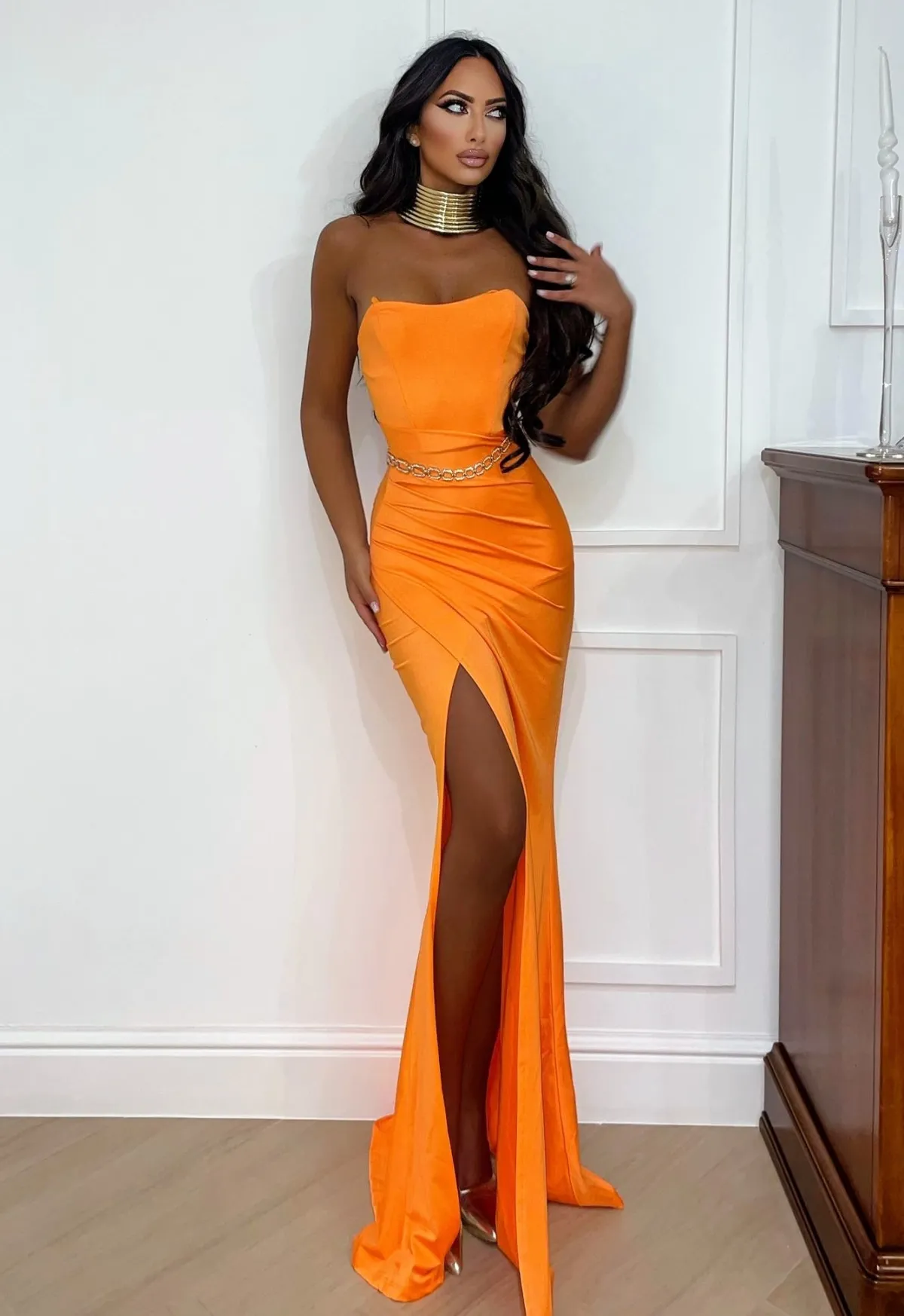 Sale Abito a sirena con push up e incrocio vari colori Abiti