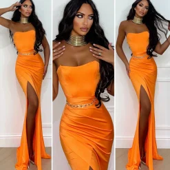 Sale Abito a sirena con push up e incrocio vari colori Abiti