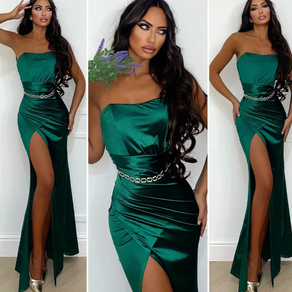 Sale Abito a sirena con push up e incrocio vari colori Abiti