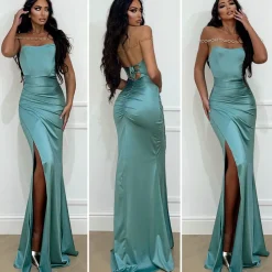 Sale Abito a sirena con push up e incrocio vari colori Abiti