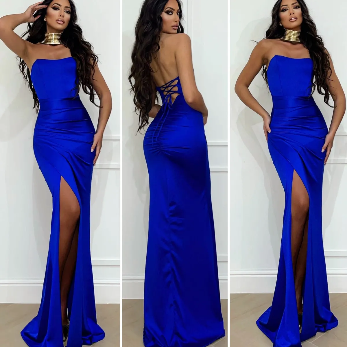 Sale Abito a sirena con push up e incrocio vari colori Abiti