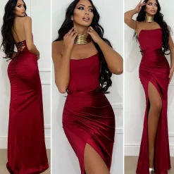 Sale Abito a sirena con push up e incrocio vari colori Abiti