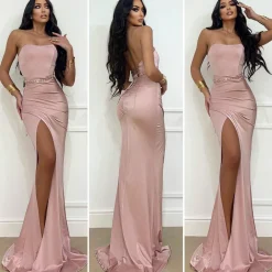 Sale Abito a sirena con push up e incrocio vari colori Abiti