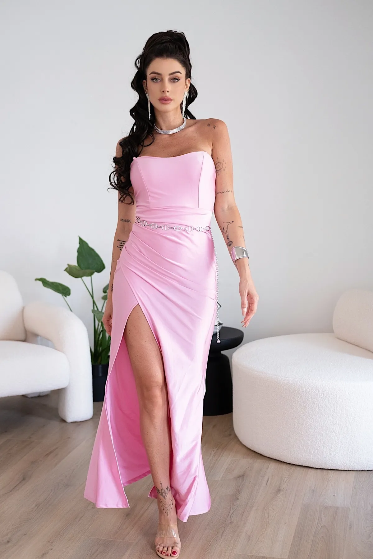 Sale Abito a sirena con push up e incrocio vari colori Abiti