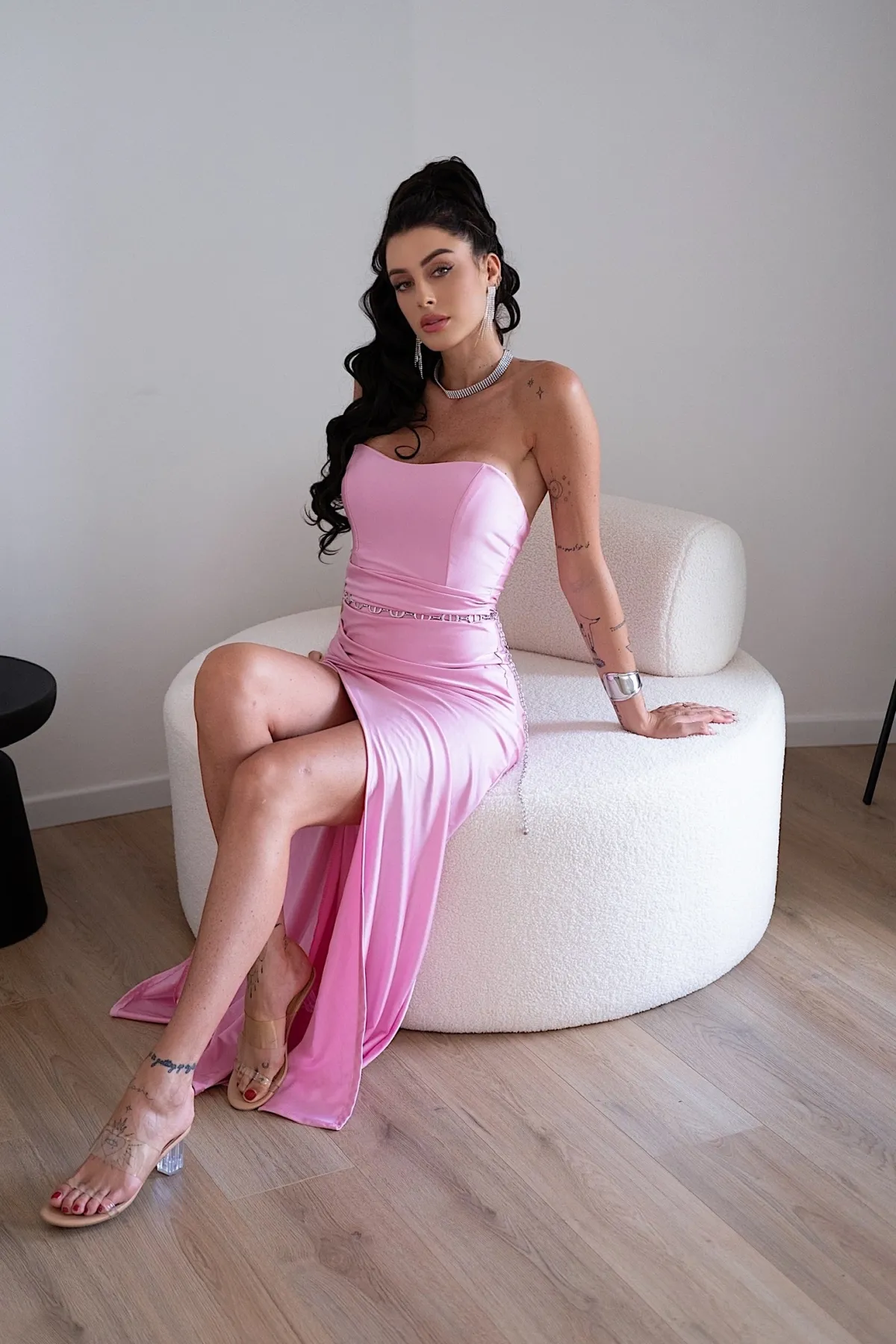 Sale Abito a sirena con push up e incrocio vari colori Abiti