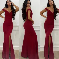 Discount Abito da damigella con spacco aderente schiena scoperta | consegna 24/48h Abiti