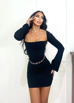 Hot Abito double con incrocio nero Abiti