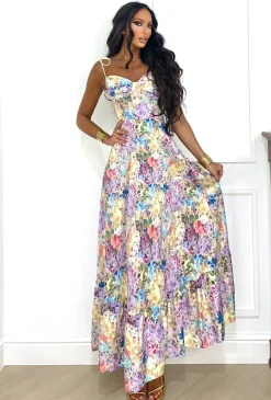 Outlet Abito Flower colours lungo Abiti