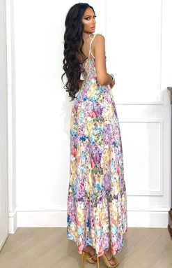 Outlet Abito Flower colours lungo Abiti