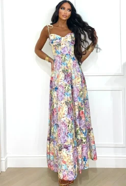 Outlet Abito Flower colours lungo Abiti