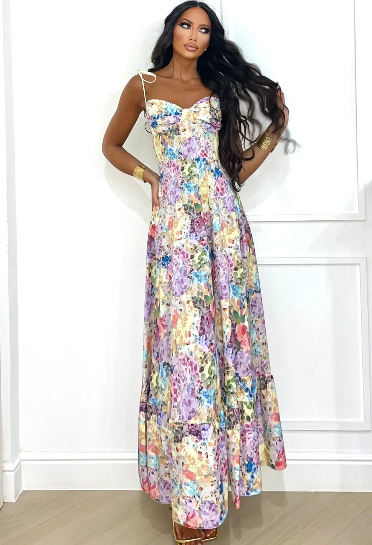 Outlet Abito Flower colours lungo Abiti