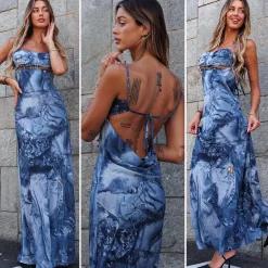 Online Abito jeans con spille Abiti