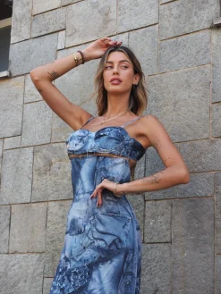 Online Abito jeans con spille Abiti