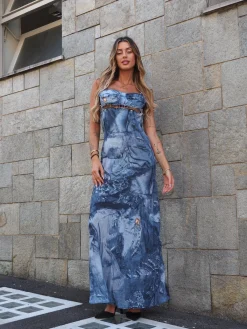 Online Abito jeans con spille Abiti