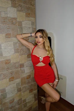 Sale Abito push up con cuore rosso Abiti