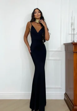Clearance Abito sirena bretellina nero Abiti