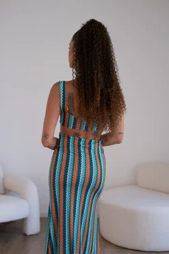 Outlet Abito zig zag tiffany arancio Abiti