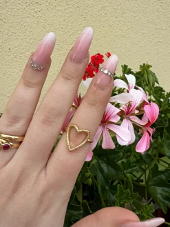 New Anello cuore oro Orecchini