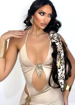 Discount Bandana animalier beige/nera Bikini|Bikini