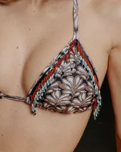 Discount Bikini nature con frange Bikini|Bikini