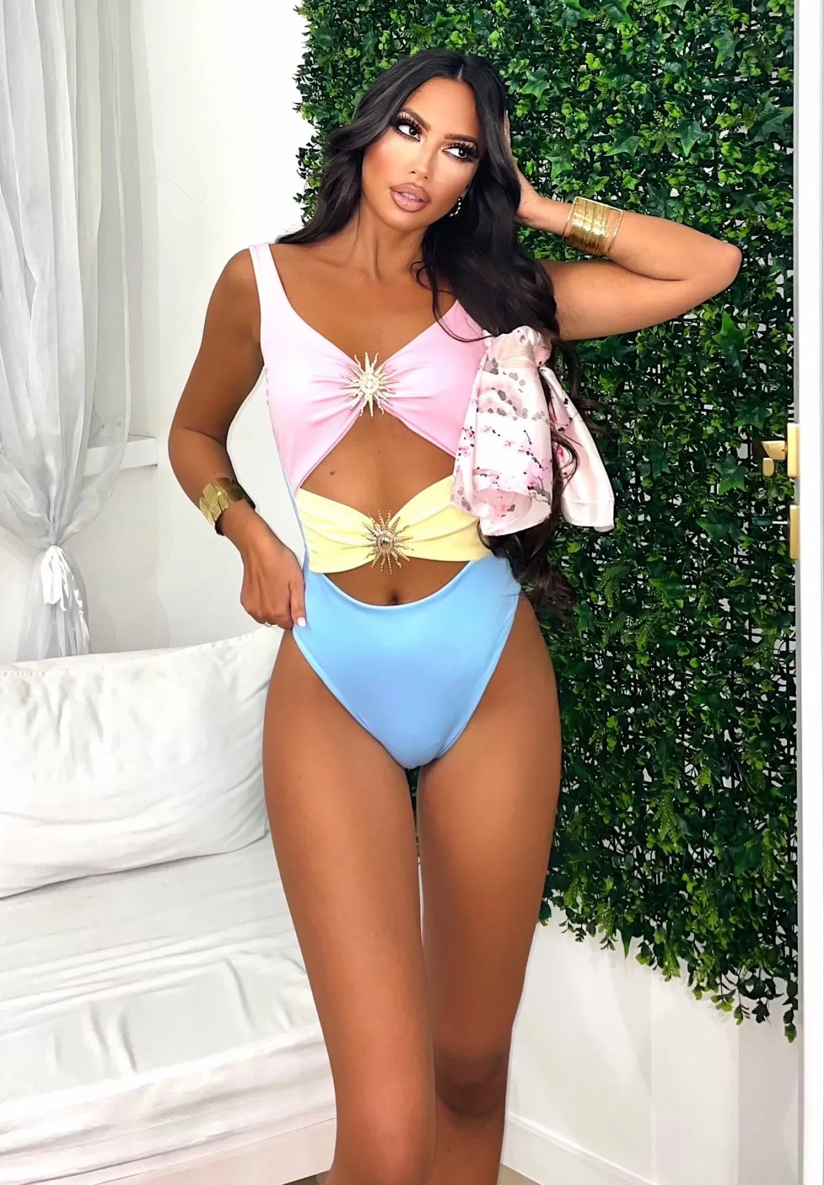 Online Bikini tre pezzi con sole rosa Bikini|Bikini