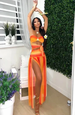 Hot Body due pezzi con stella arancio Bikini|Bikini