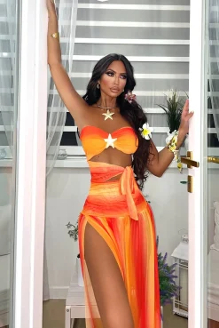 Hot Body due pezzi con stella arancio Bikini|Bikini