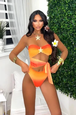 Hot Body due pezzi con stella arancio Bikini|Bikini
