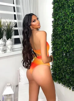Hot Body due pezzi con stella arancio Bikini|Bikini