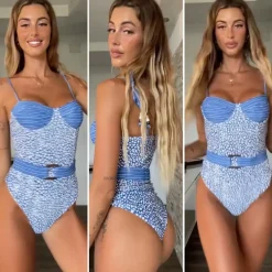 Outlet Body intero blu a pois bianchi | consegna 24/48h Bikini|Bikini
