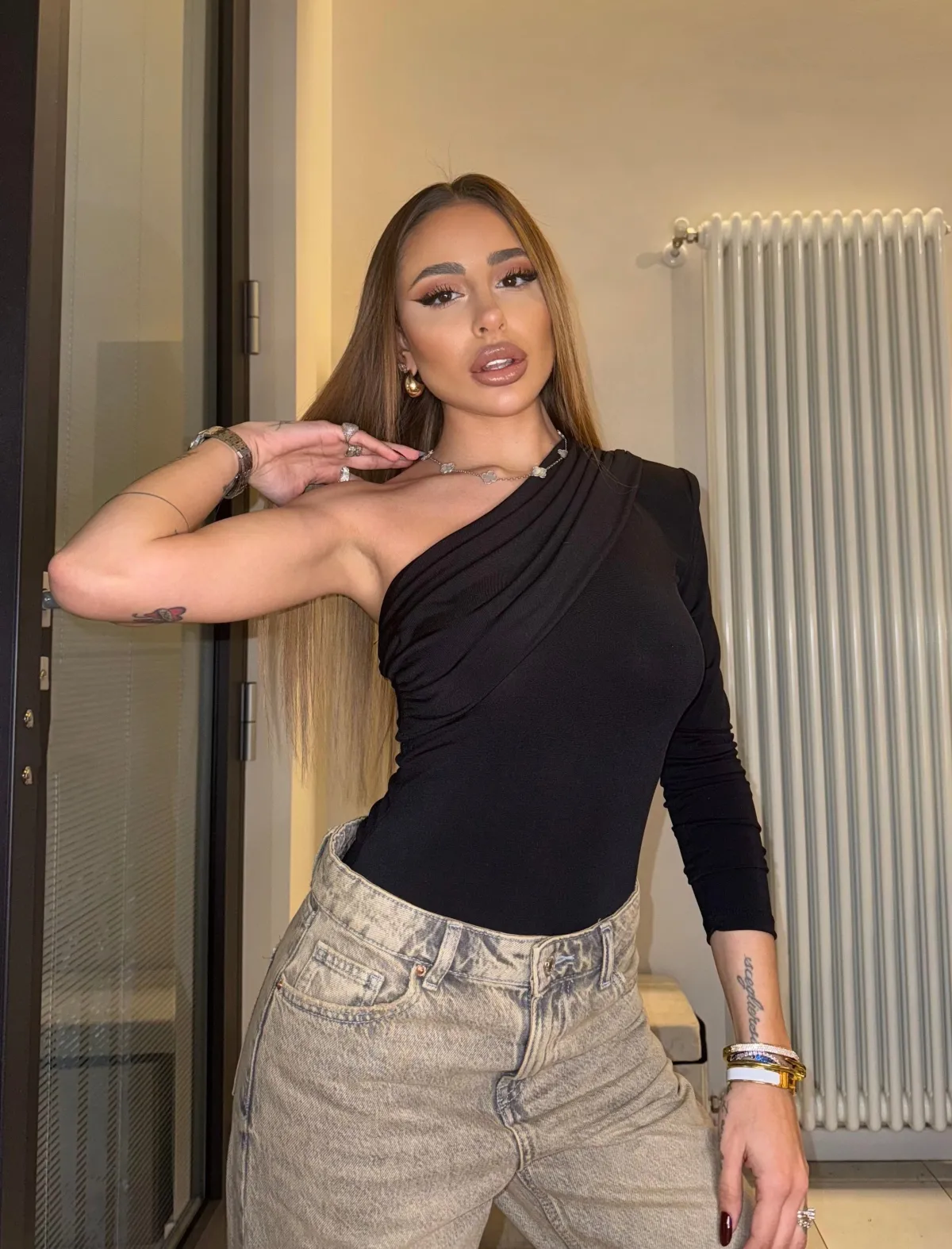 Online Body monospalla nero Body