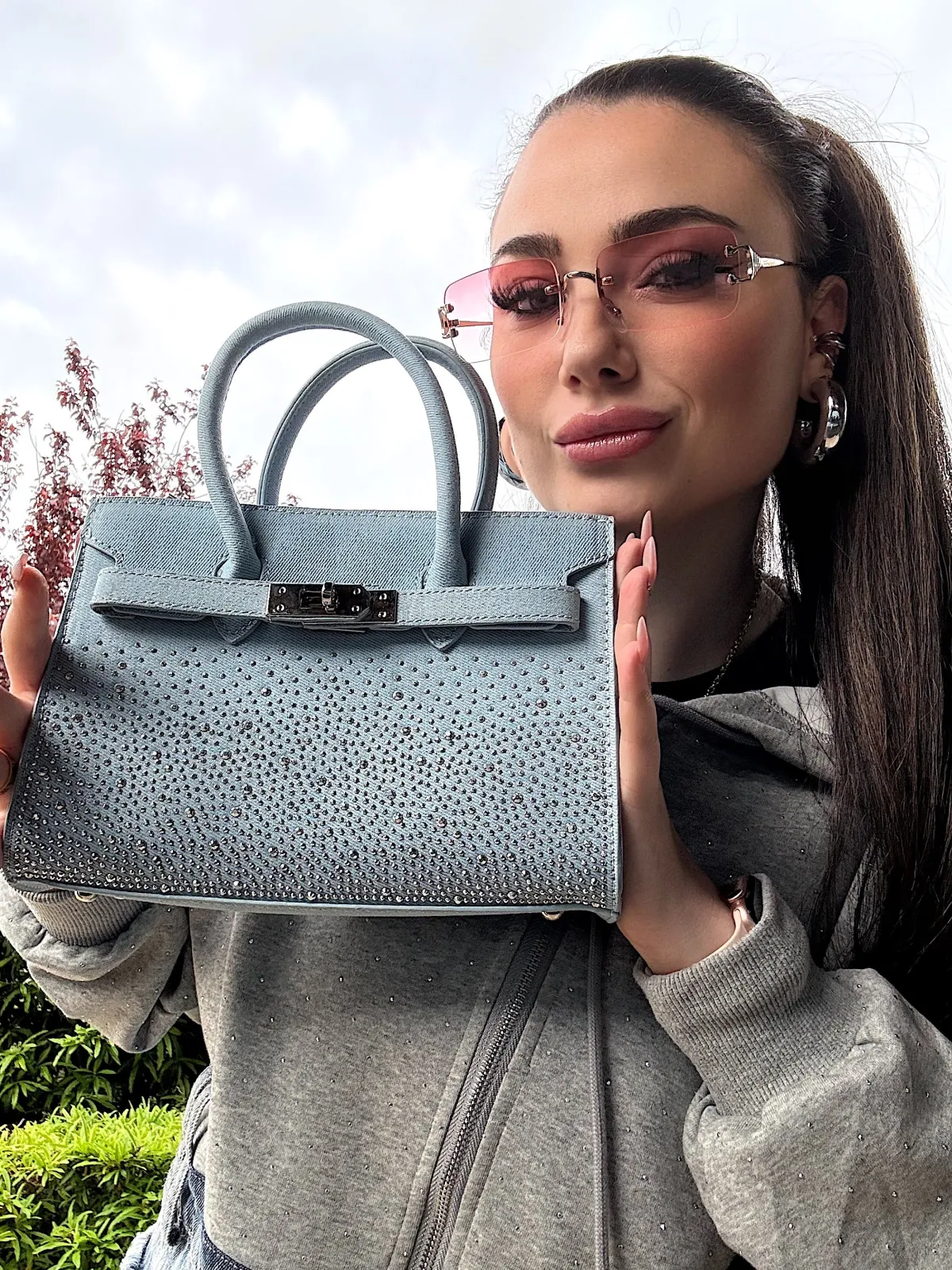 Best Borsa vintage jeans con strass Borse