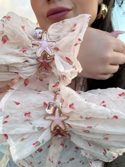 Best Bracciale con stelle rosa Orecchini