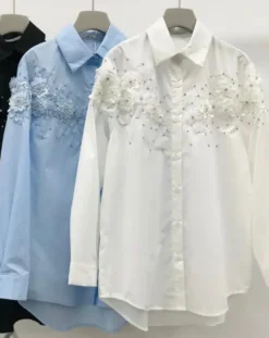 Discount Camicia con fiori ricamati Bluse & Top