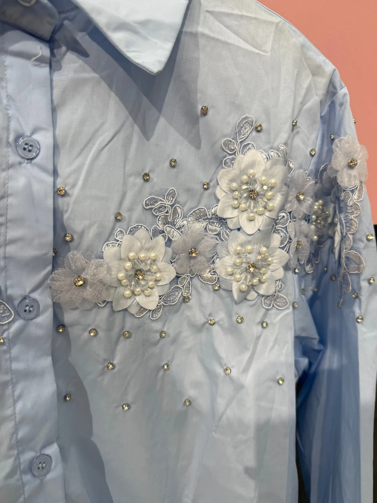 Discount Camicia con fiori ricamati Bluse & Top