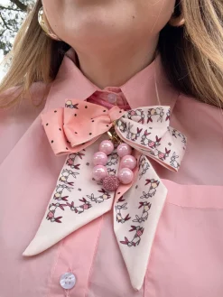 New Camicia rosa con pizzo bianco Bluse & Top